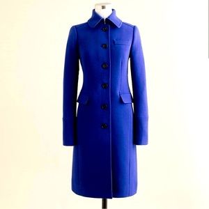 Size 14 - JCrew Double Cloth Metro Wool Coat THINSULATE Royal Blue Lady Day